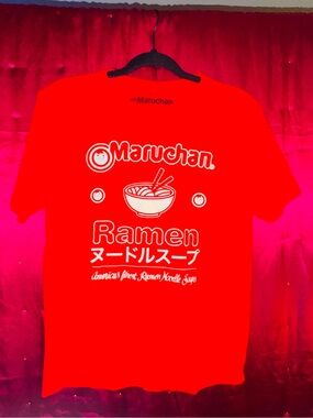 👑 Kid’s Size XLarge Ramen Noodles Red Ramen Graphic Short Sleeve Tee - Kids